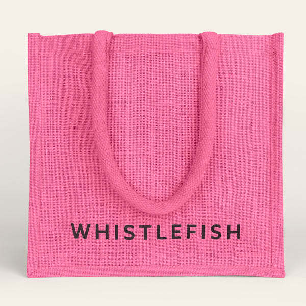 Jute Bag - JBLBP - Whistlefish Large Jute Bag Pink - Pink Large Jute Bag - Whistlefish