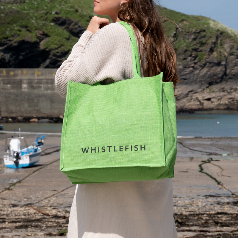 Jute Bag - JBLGR - Whistlefish Large Jute Bag Green - Green Large Jute Bag - Whistlefish