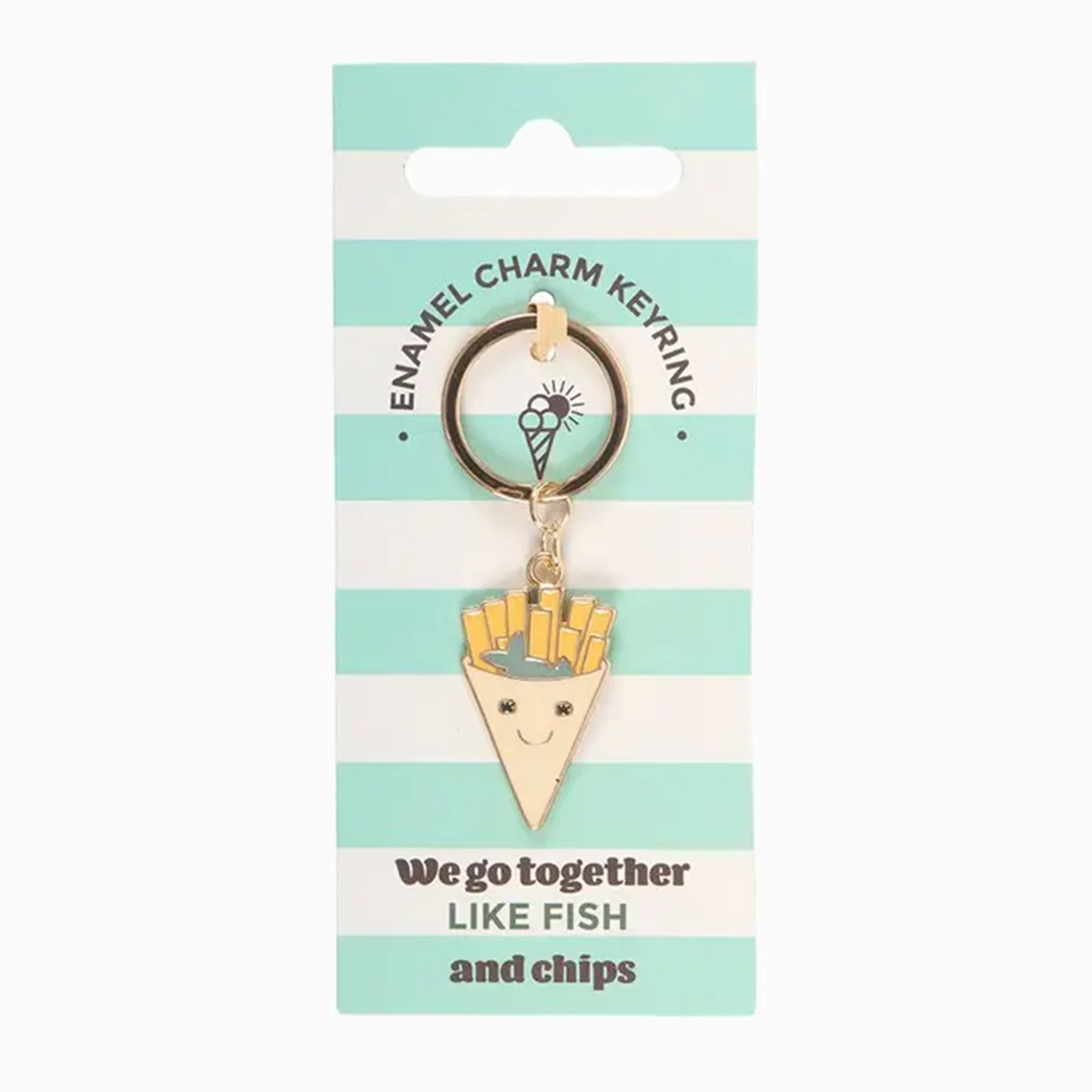 Keyring-HE_83826 - Fish and Chips Keyring-Something Different Wholesale