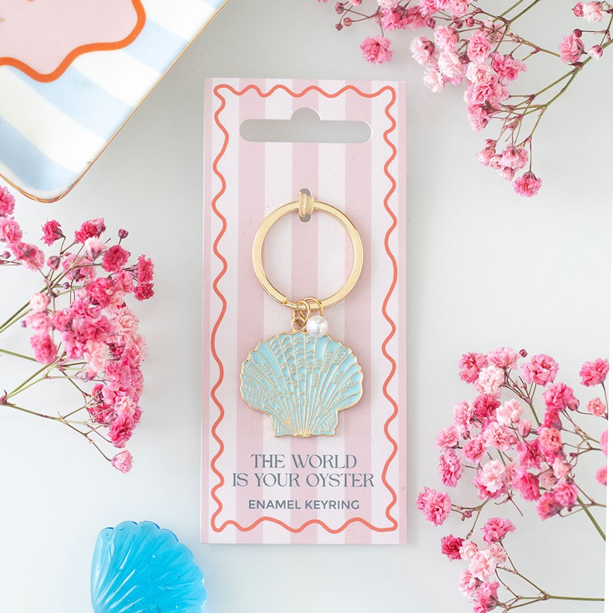 Keyring-HT_97826 - The World is Your Oyster Keyring-Something Different Wholesale
