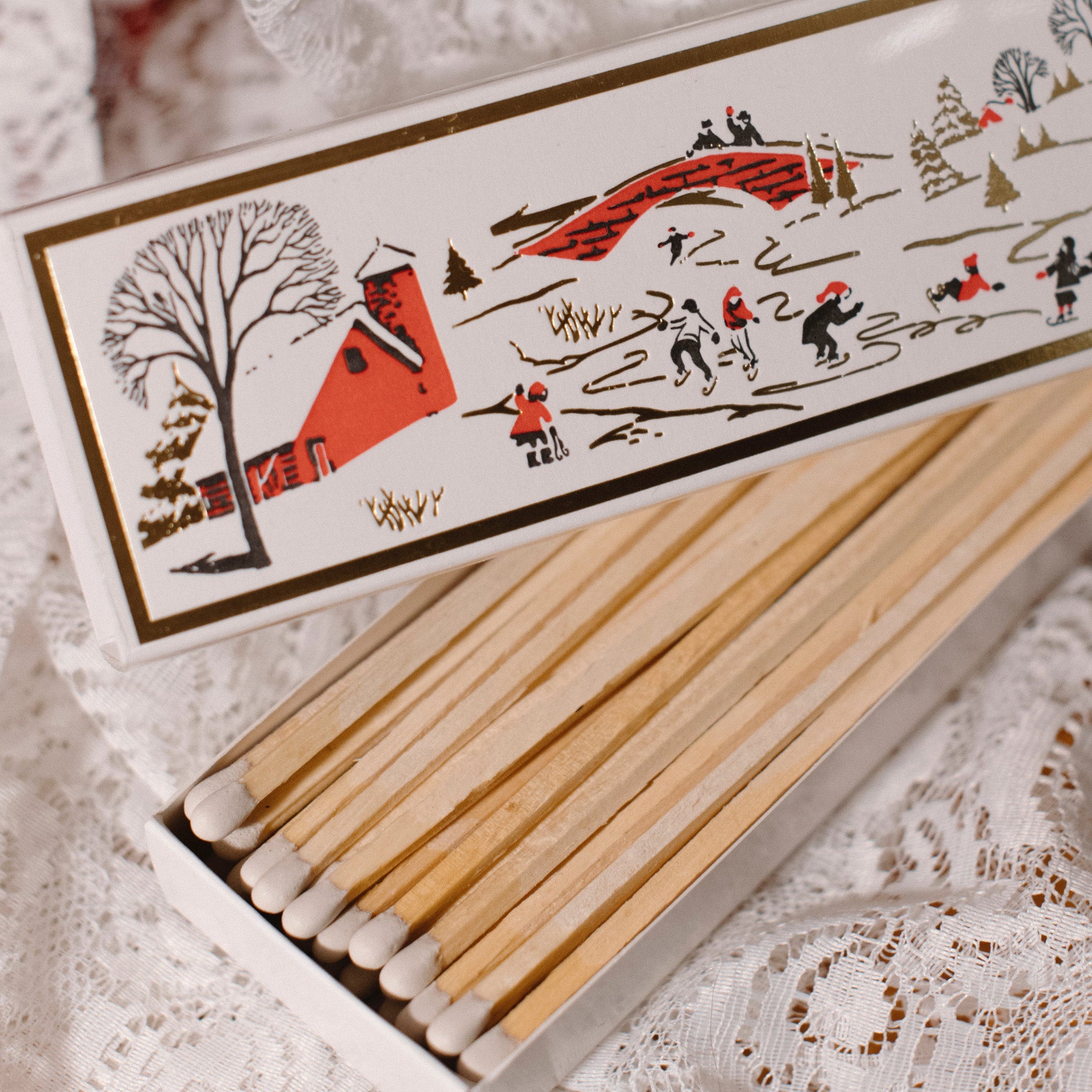 BX51 - Winter Snowscape Christmas Long Safety Matches