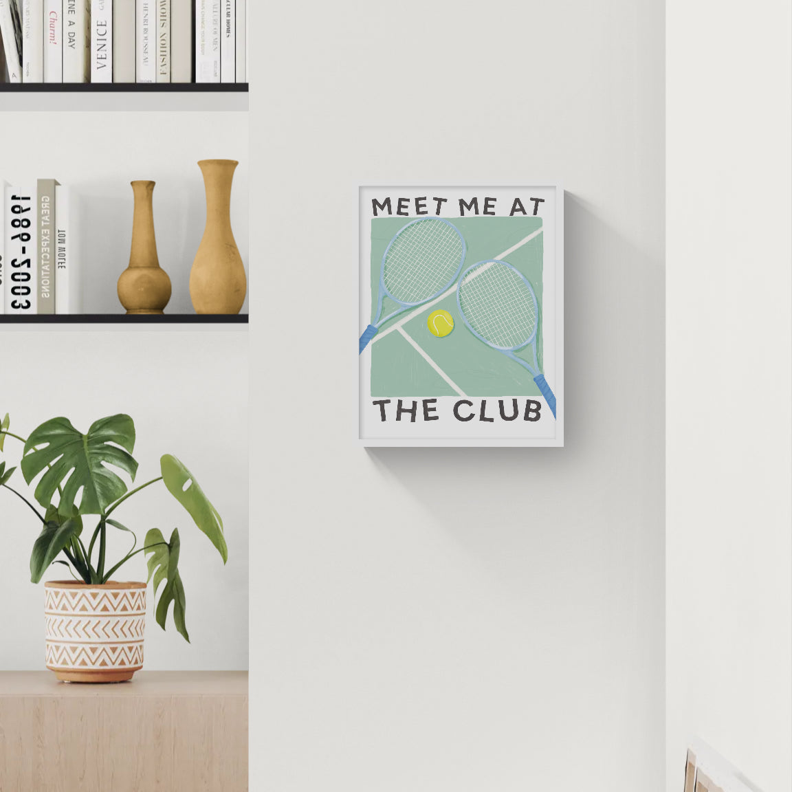 WF1310F - Meet Me At The Club Blue Framed Print