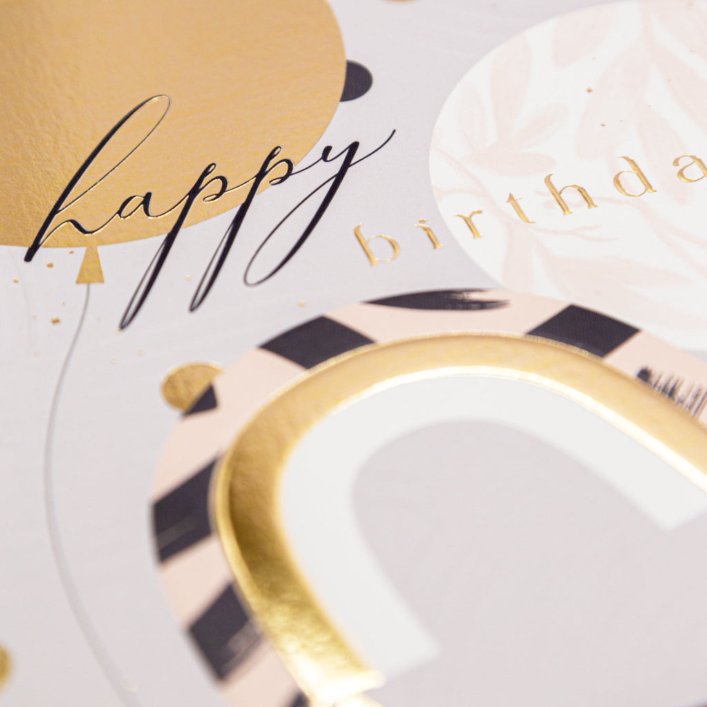 Luxury Card - LN001 - Golden Balloons Birthday Luxury Card - Golden Balloons Birthday Card - Whistlefish