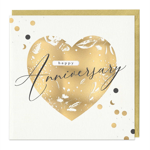 Luxury Card - LN012 - Golden Heart Anniversary Luxury Card - Golden Heart Anniversary Card - Whistlefish