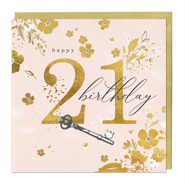 Luxury Card - LN014 - Key to Future 21st Birthday Luxury Card - Key to the Future 21st Birthday Card - Whistlefish
