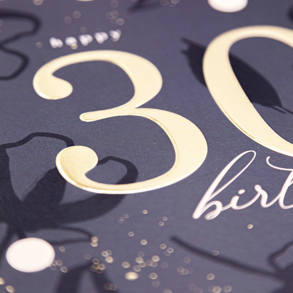 Luxury Card - LN015 - Elegant Flair 30th Birthday Luxury Card - Elegant Flair 30th Birthday Card - Whistlefish