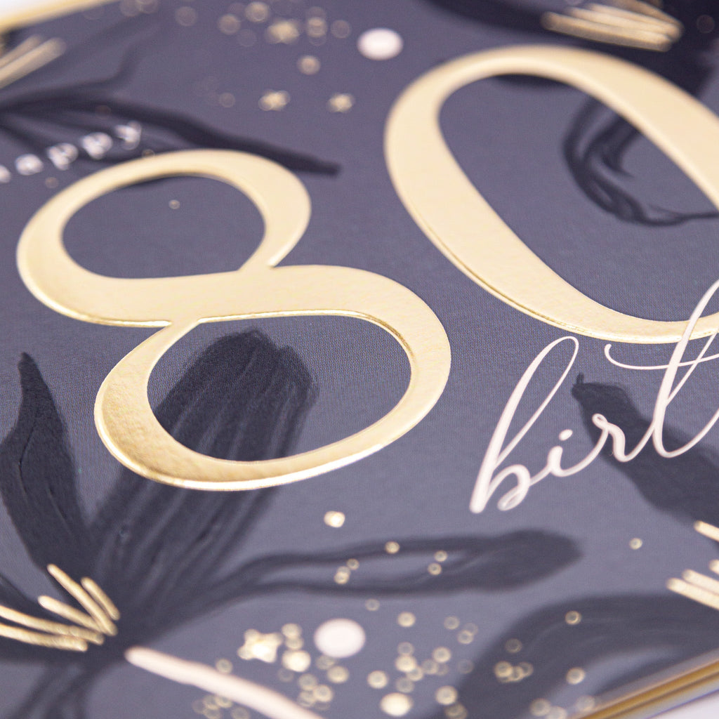 Luxury Card - LN020 - Opulence 80th Birthday Luxury Card - Octogenarian Opulence 80th Birthday Card - Whistlefish