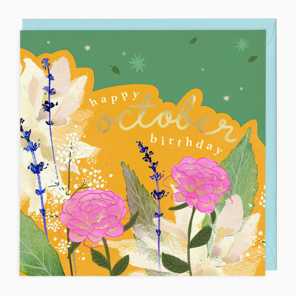 Luxury Card-LN154 - Bright Summer October Birthday Card-Whistlefish