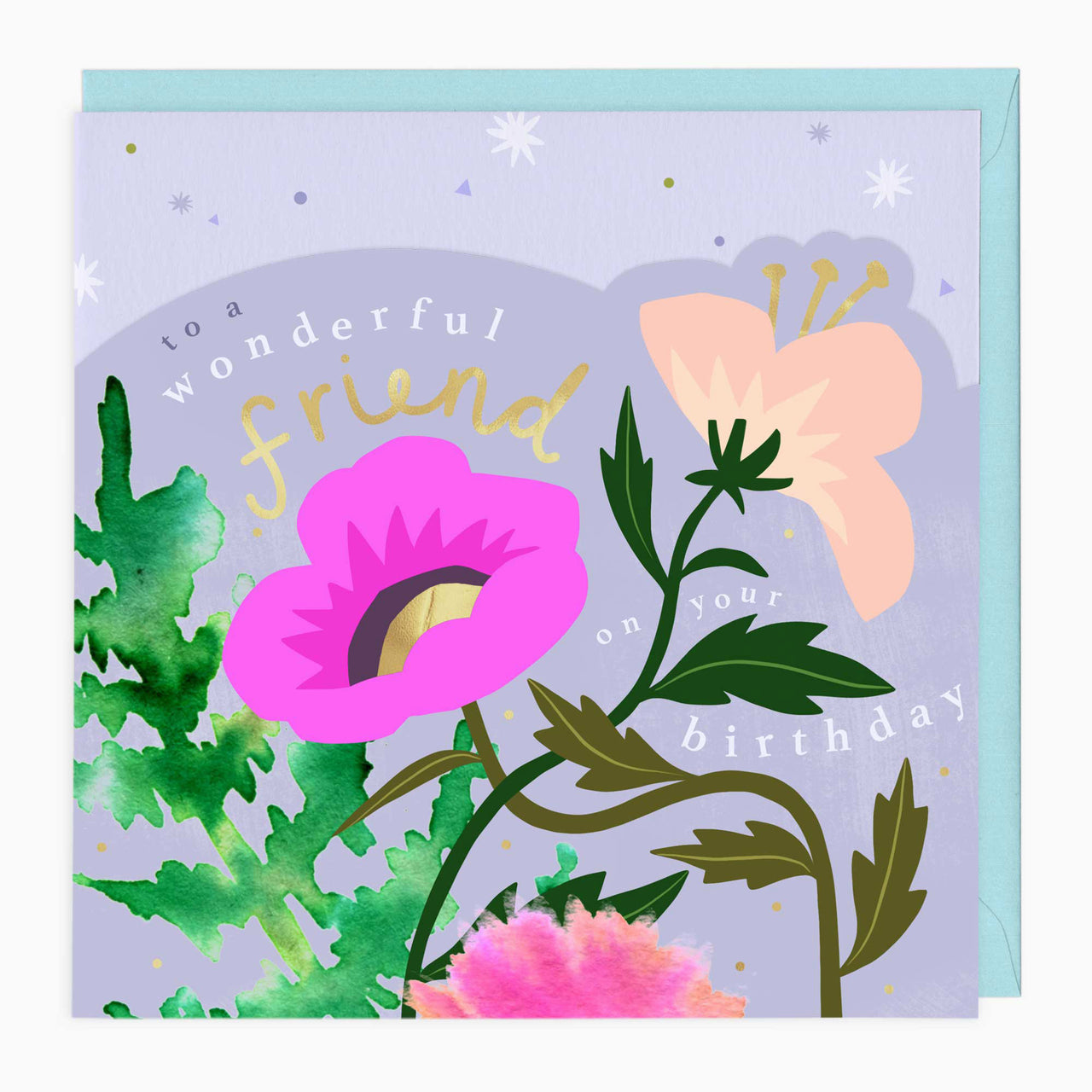 Luxury Card-LN160 - Bright Summer Floral Birthday Card-Whistlefish