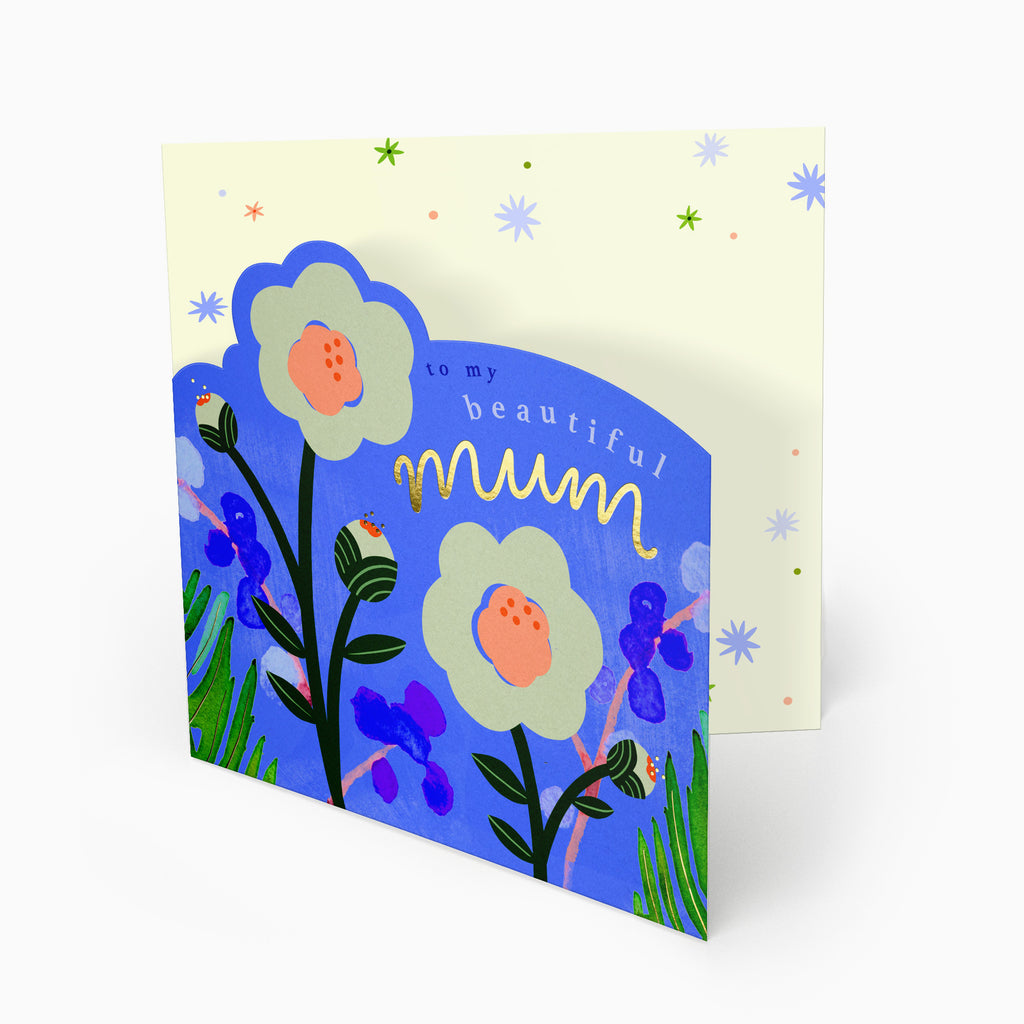 Luxury Card-LN162 - Bright Summer Floral Mum Card-Whistlefish
