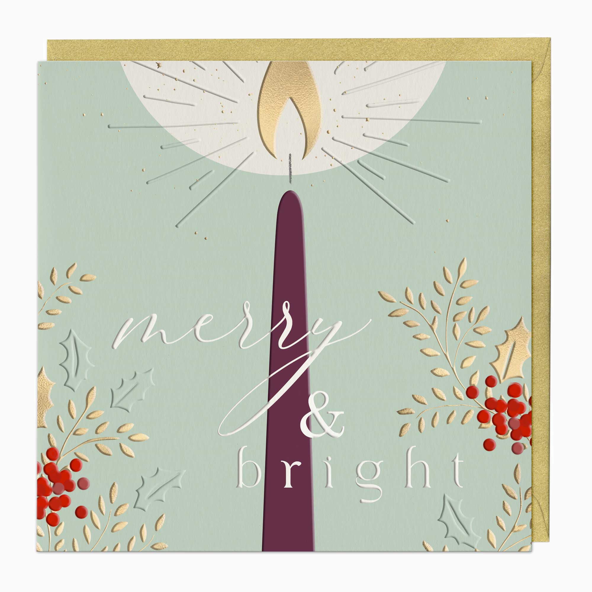Luxury Christmas Card-LZ002 - Merry & Bright Luxury Christmas Card-Whistlefish
