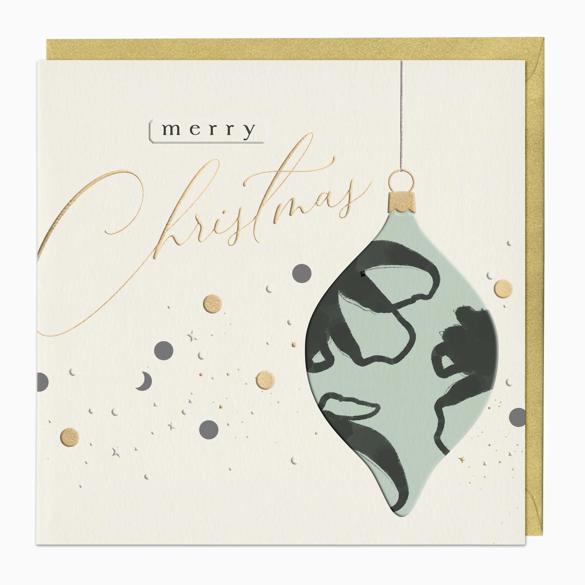 Luxury Christmas Card-LZ005 - Tasteful Bauble Luxury Christmas Card-Whistlefish