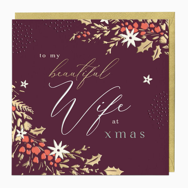 Luxury Christmas Card-LZ011 - Beautiful Wife Luxury Christmas Card-Whistlefish