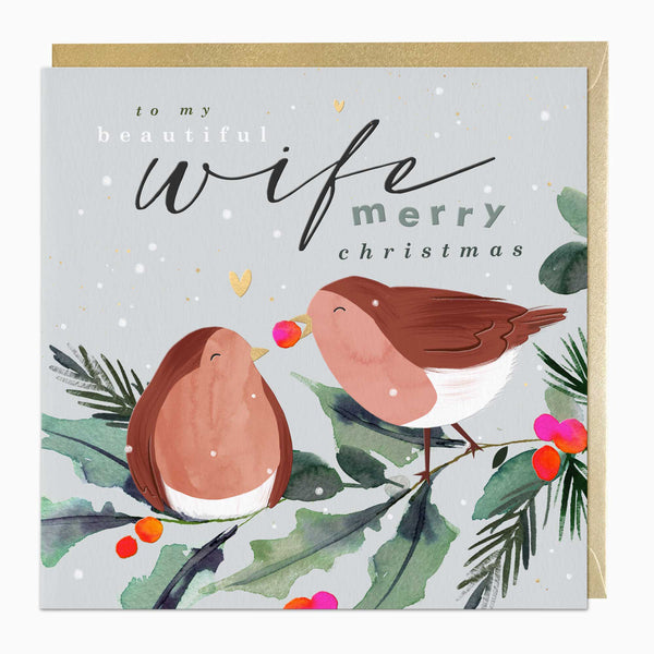Luxury Christmas Card-LZ023 - Robins Wife Luxury Christmas Card-Whistlefish