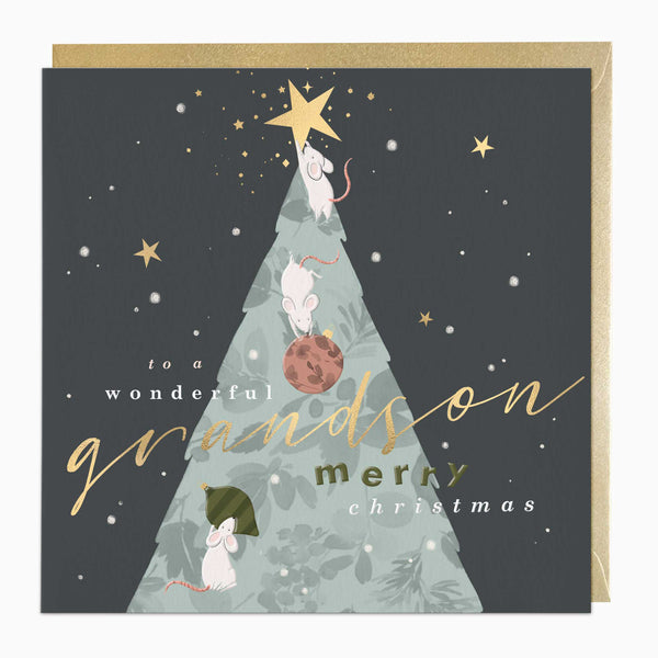 Luxury Christmas Card-LZ031 - Grandson Luxury Christmas Card-Whistlefish