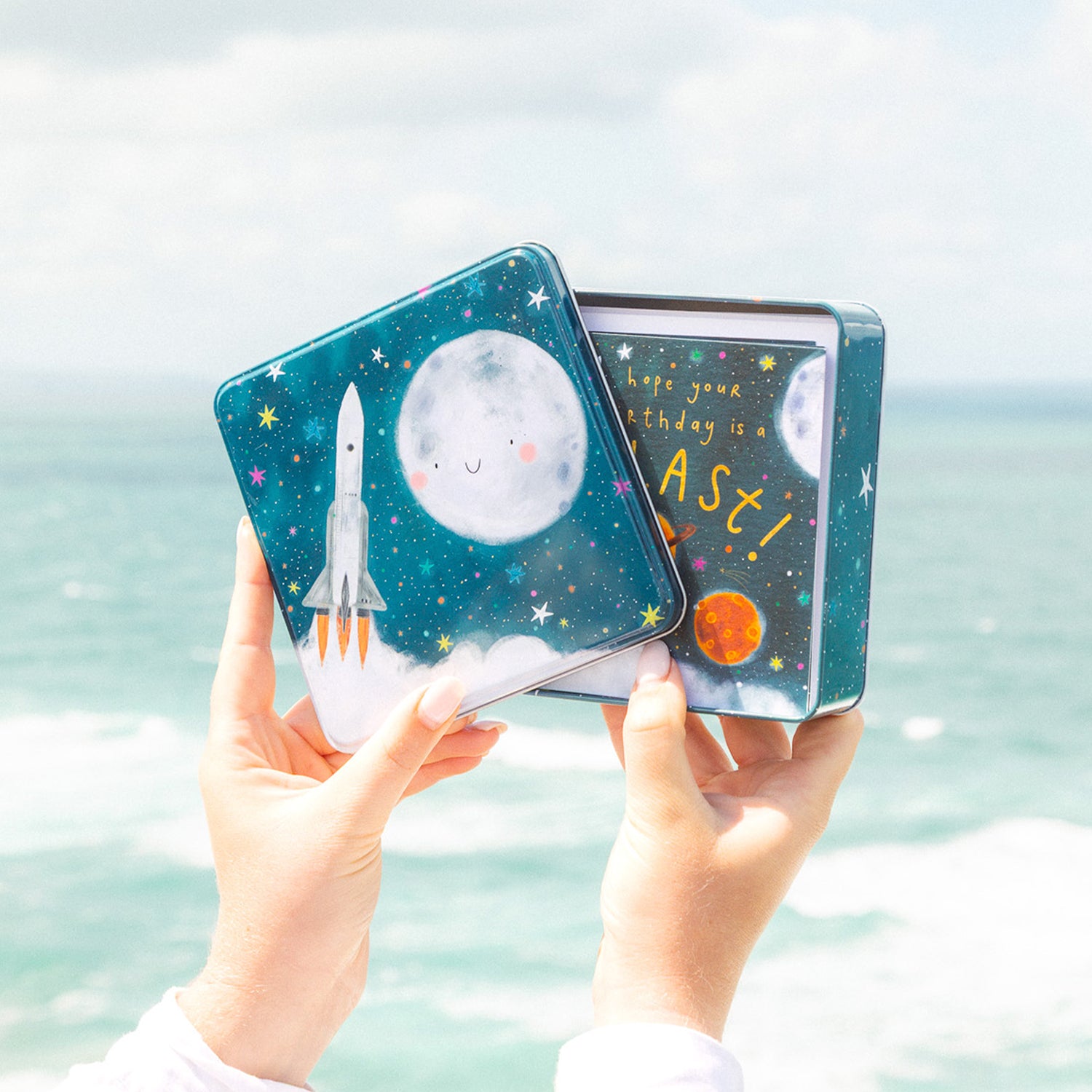 Over The Moon Notelet Tin - Whistlefish