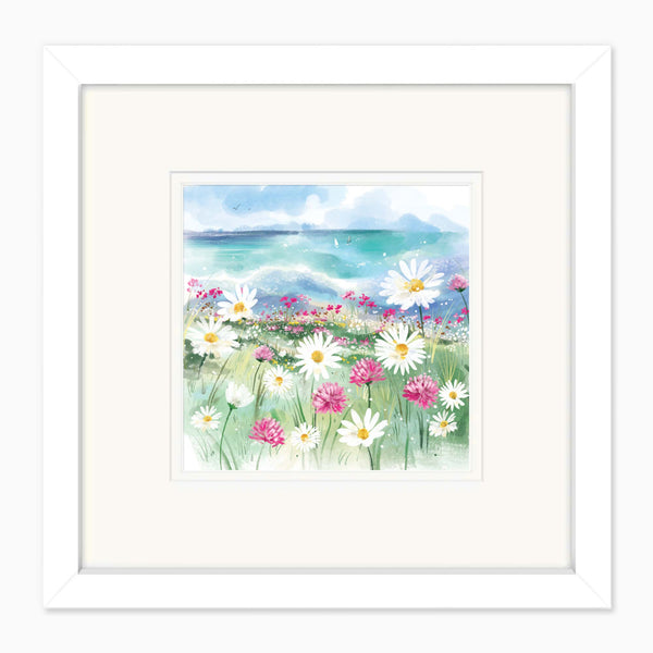 Mini Art-CD08 - Coastal Daisies Framed Card-Whistlefish