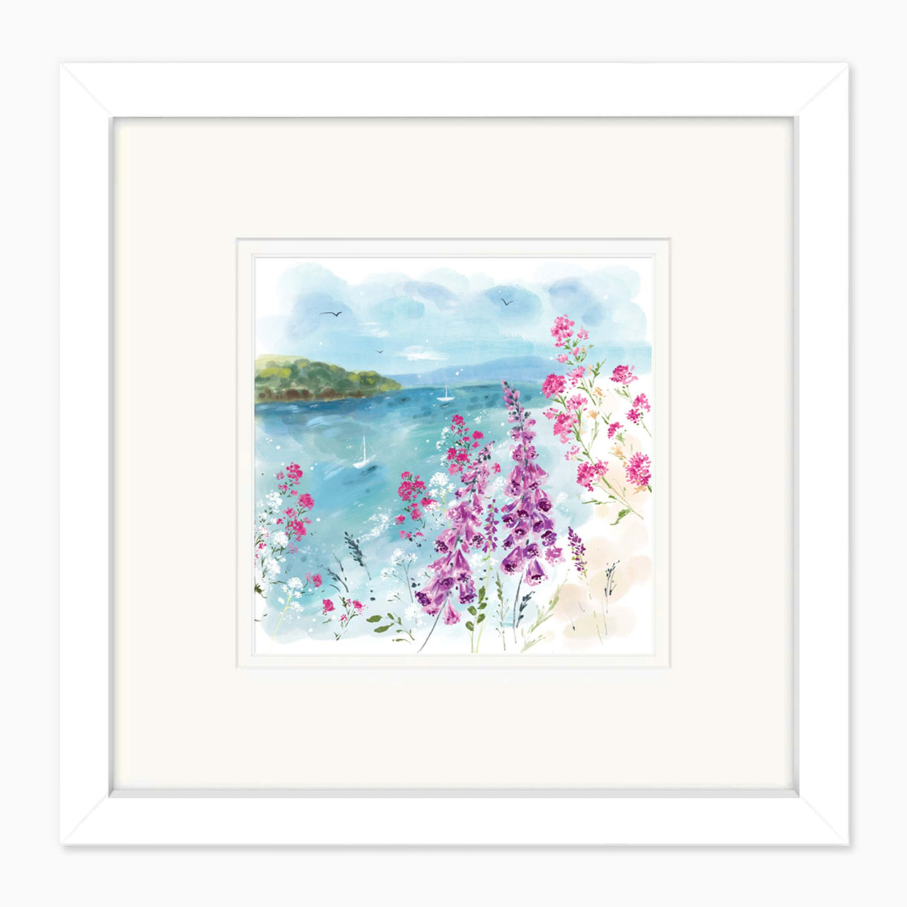 Mini Art-CD09 - Coastal Foxgloves Framed Card-Whistlefish