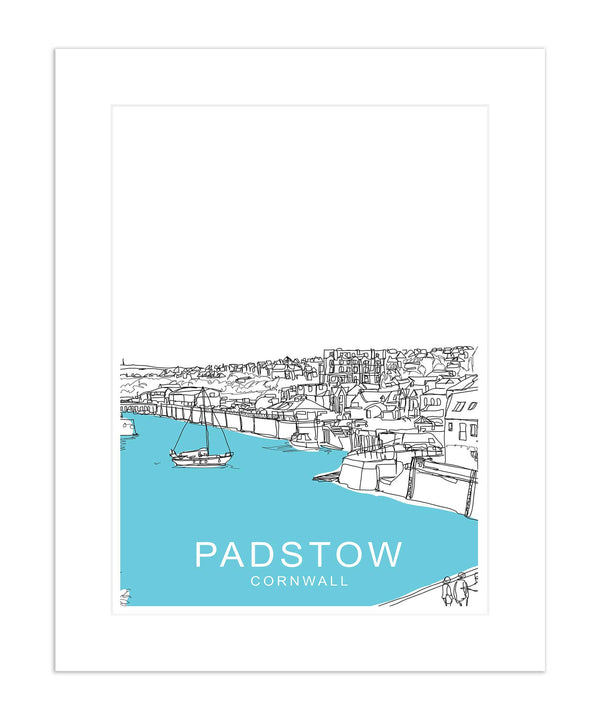 Mounted Print - SH29M - Over Padstow Art Travel Mounted Print - Over Padstow Travel Mounted Print- Whistlefish