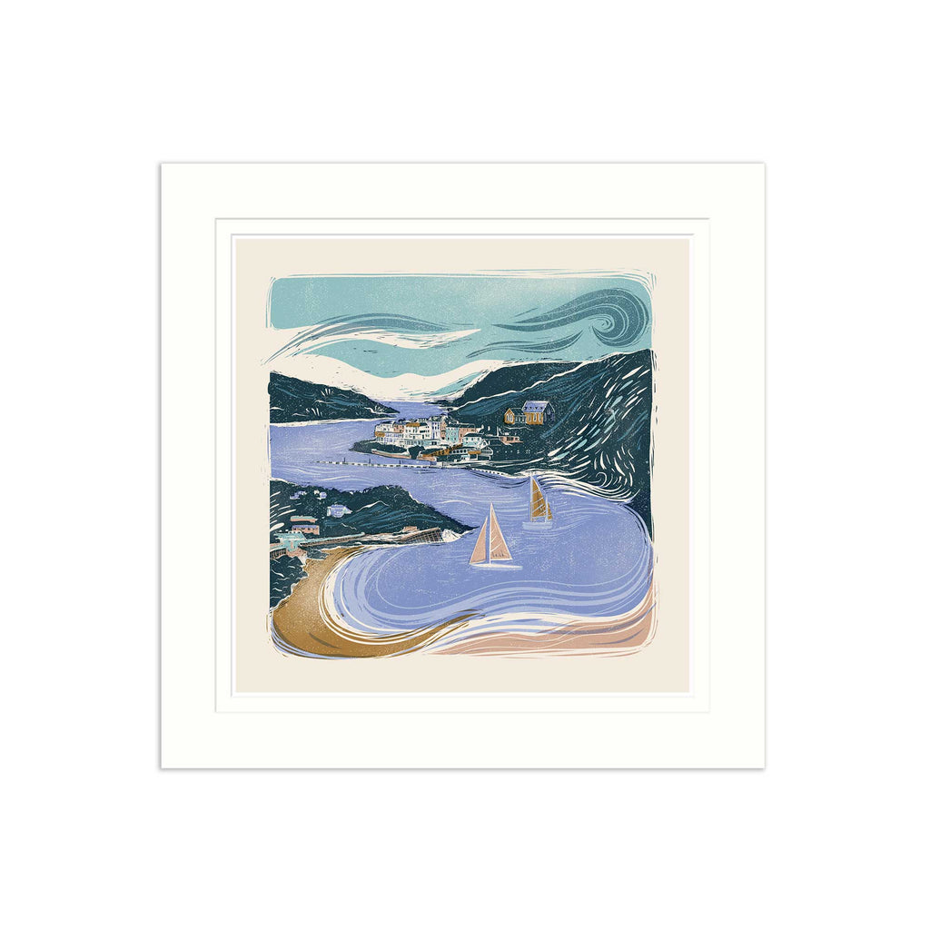 Mounted Print - WF928M - Salcombe Summer Mounted Print - Salcombe Summer Mounted Print- Whistlefish