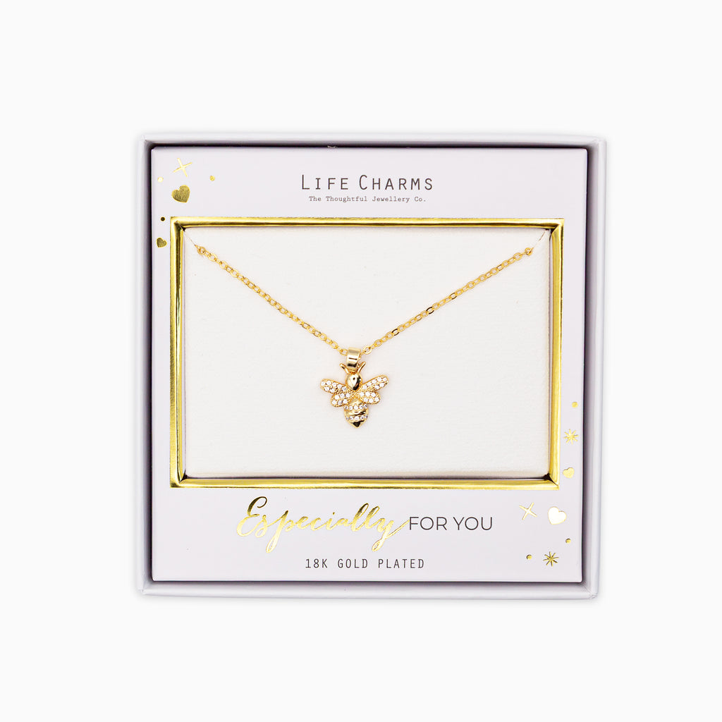 Necklace-N01 - Gold Bee Necklace-Whistlefish