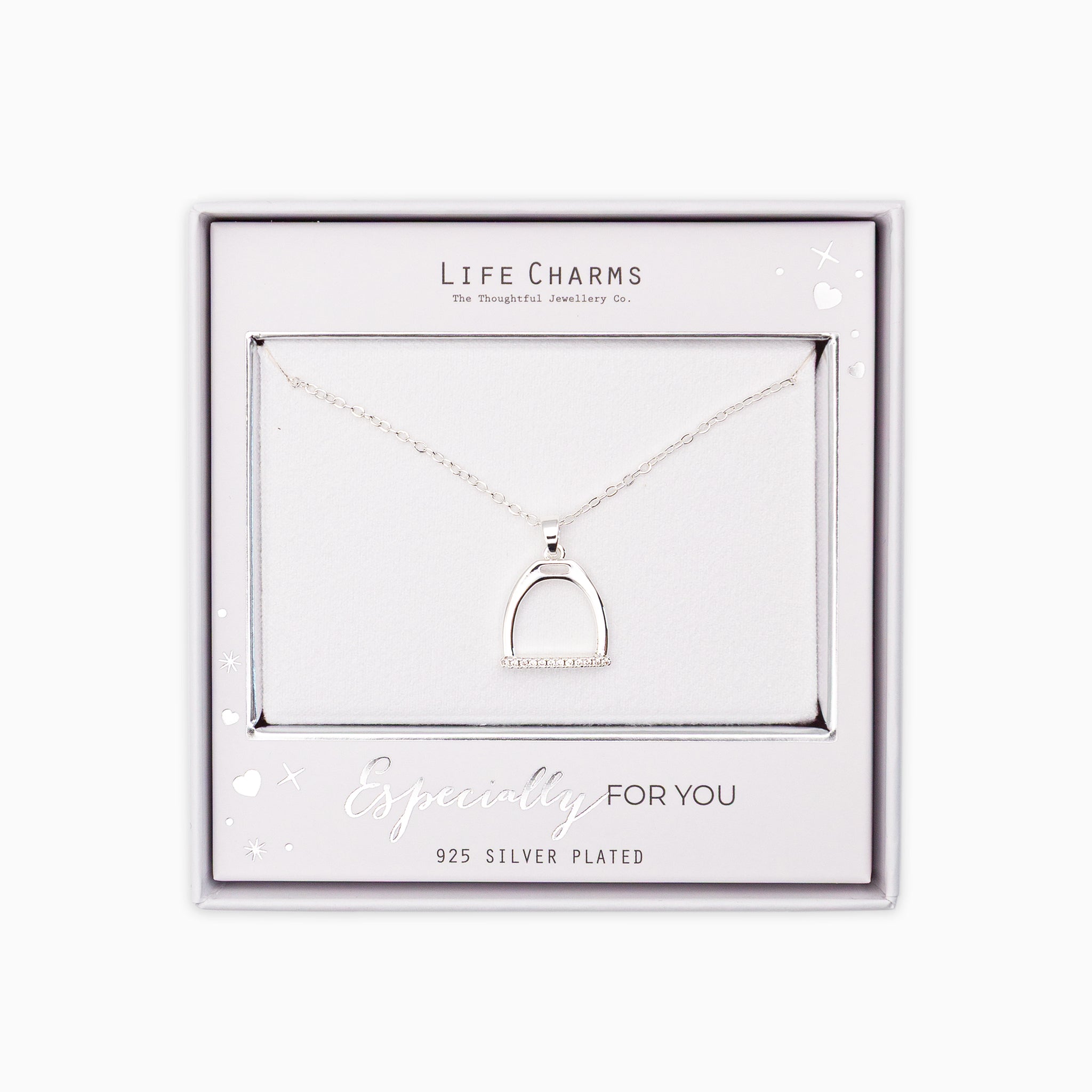 Necklace-N17 - Silver Stirrup Necklace-Whistlefish