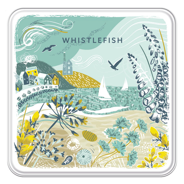 Notelet Tin-CG01NT - Cornish Gorse Notelet Tin-Whistlefish