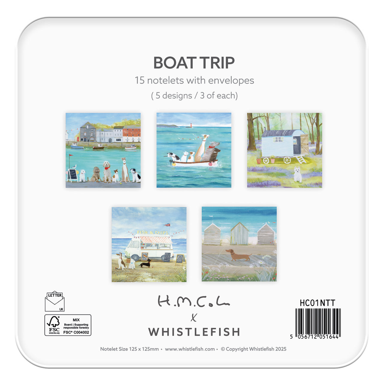 Notelet Tin-HC01NT - Boat Trip Notelet Tin-Hannah Cole