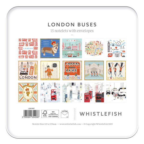 Notelet Tin-LD01NT - London Buses Notelet Tin-Whistlefish