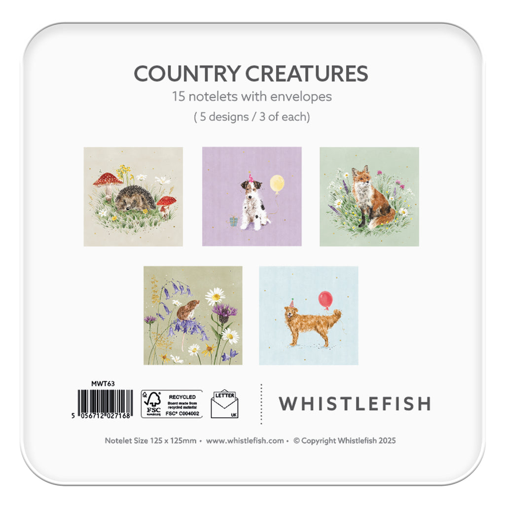 Notelet Tin-MWT63 - Country Creatures Notelet Tin-Whistlefish