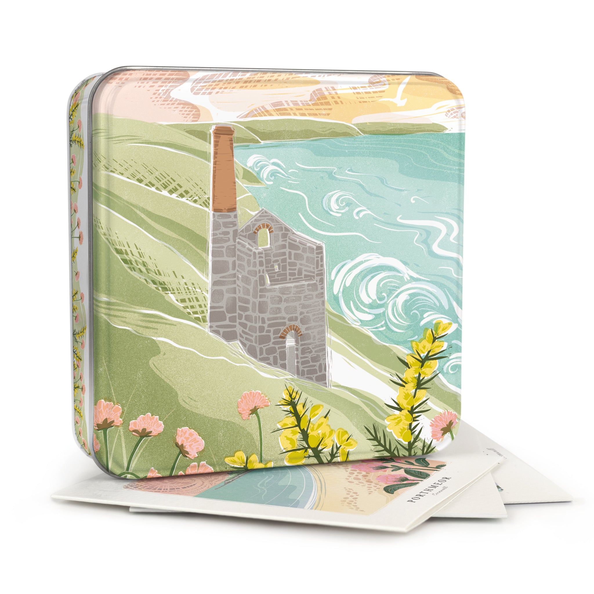 Notelet Tin-MWT67 - Cornish Linos Notelet Tin-Whistlefish