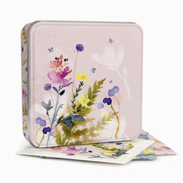 Notelet Tin-PT25NT - Blue Poppy & Thyme Notelet Tin-Whistlefish