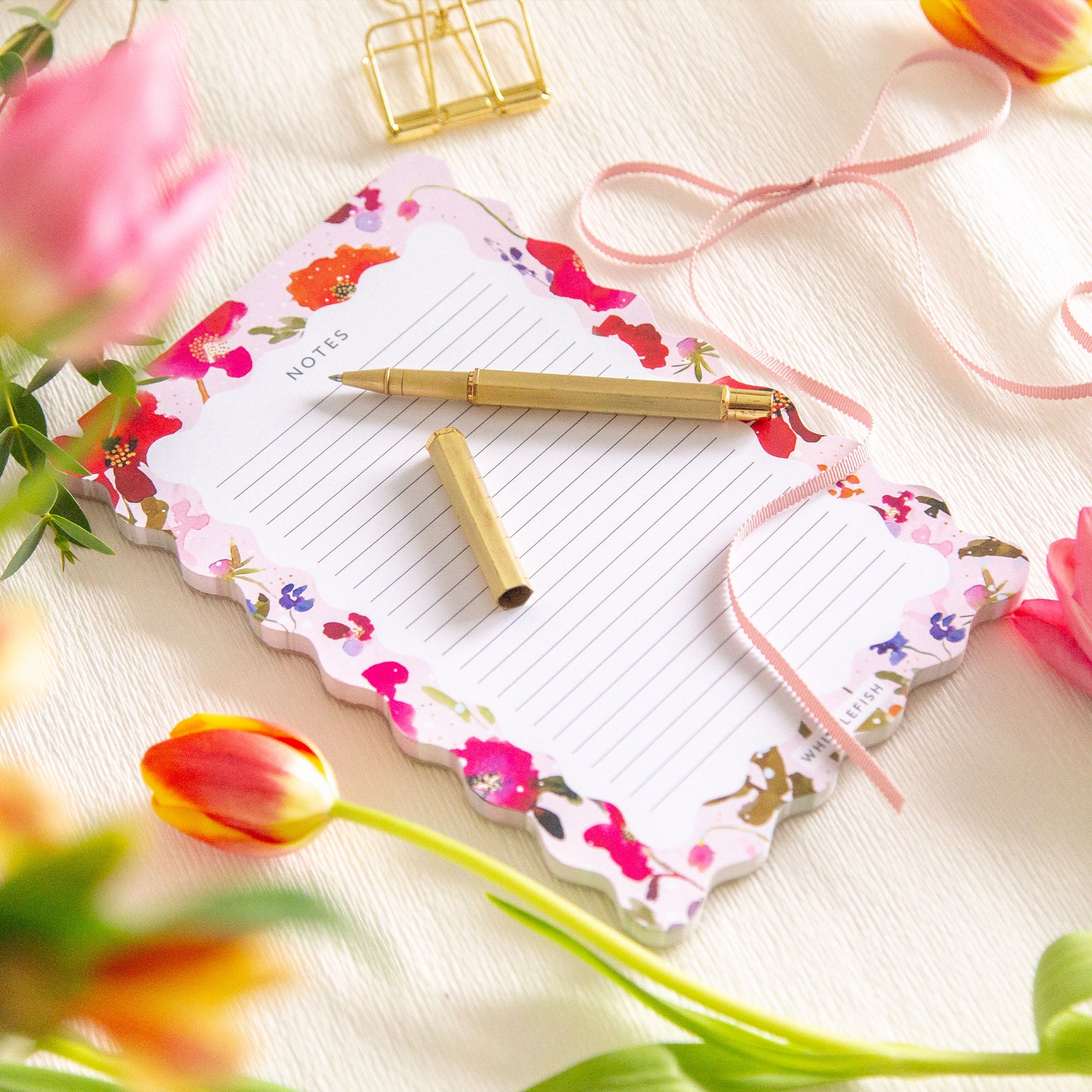 Notepad-WNP04 - Wildflower Whispers Scalloped Notepad-Whistlefish