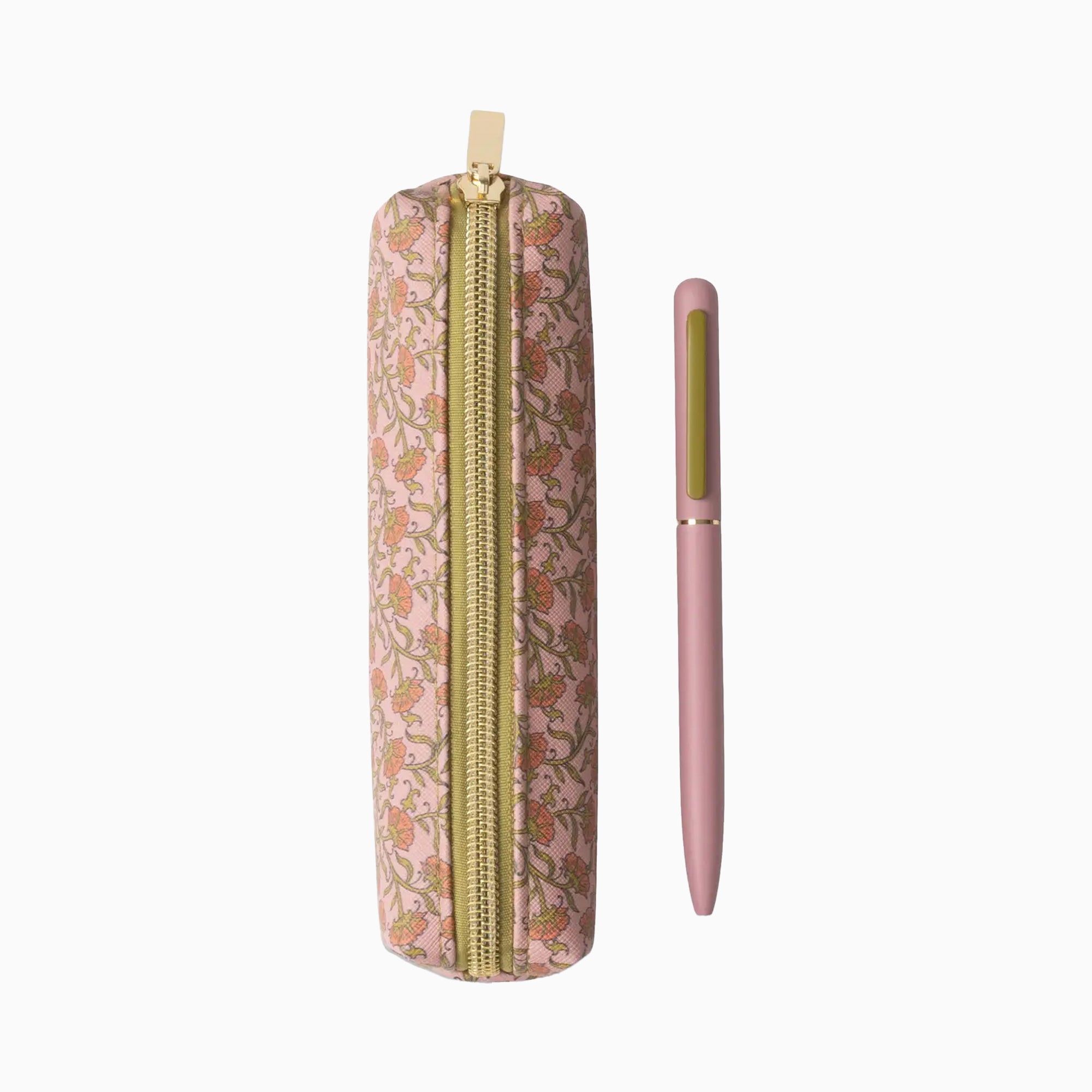 Pen & Pouch Set-PNP-1001EU - Pink Vintage Floral Pen & Pouch Set-Designworks Collective