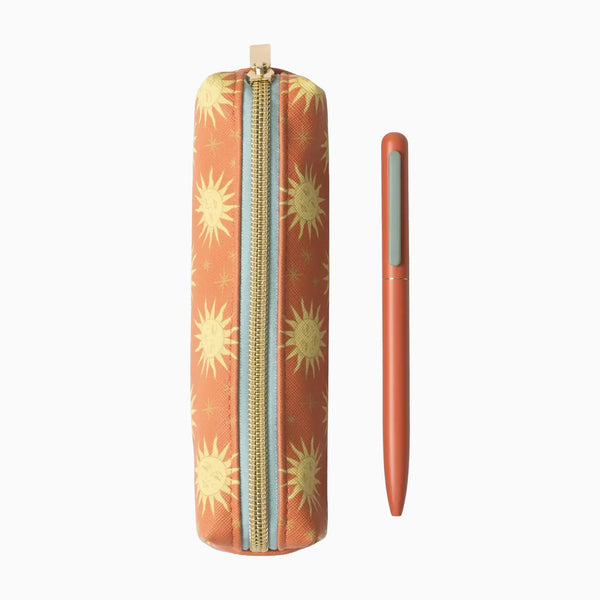 Pen & Pouch Set-PNP-1003EU - Terracotta Sun Pen & Pouch Set-Designworks Collective