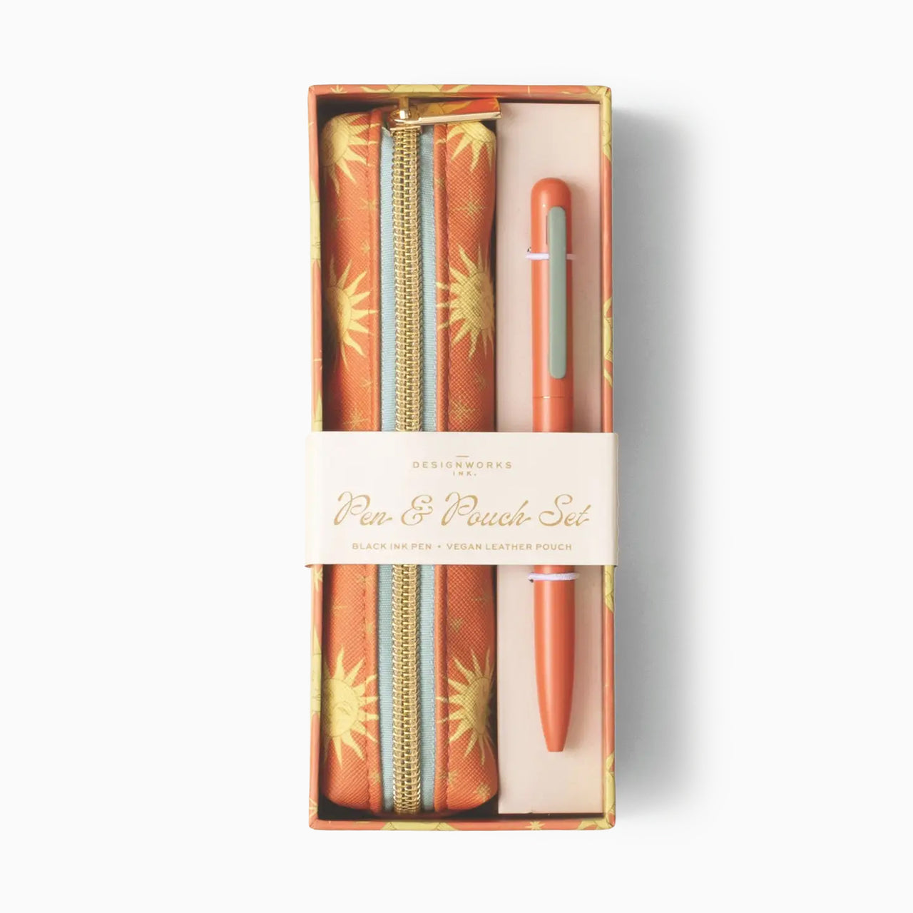 Pen & Pouch Set-PNP-1003EU - Terracotta Sun Pen & Pouch Set-Designworks Collective