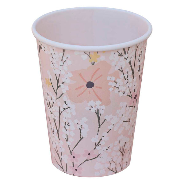 Paper Cups - BBL-116 - Pink Floral Party Cups - Pink Floral Party Cups - Whistlefish
