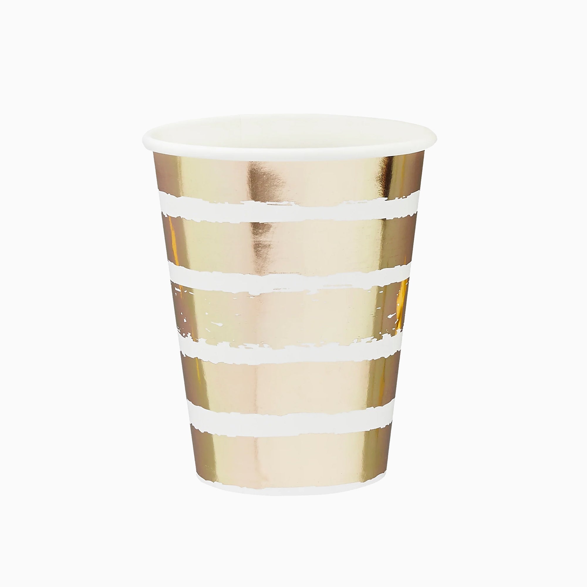 Paper Cups-HBMM137 - Gold Striped Paper Cups-Hootyballoo