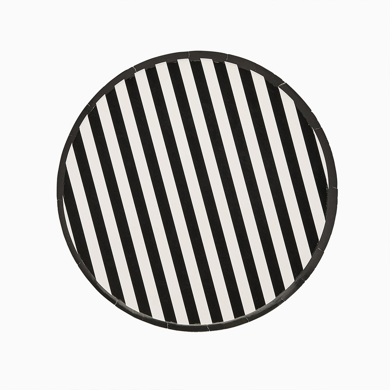 Paper Plates-HBMP102 - Monochrome Striped Paper Plates-Hootyballoo