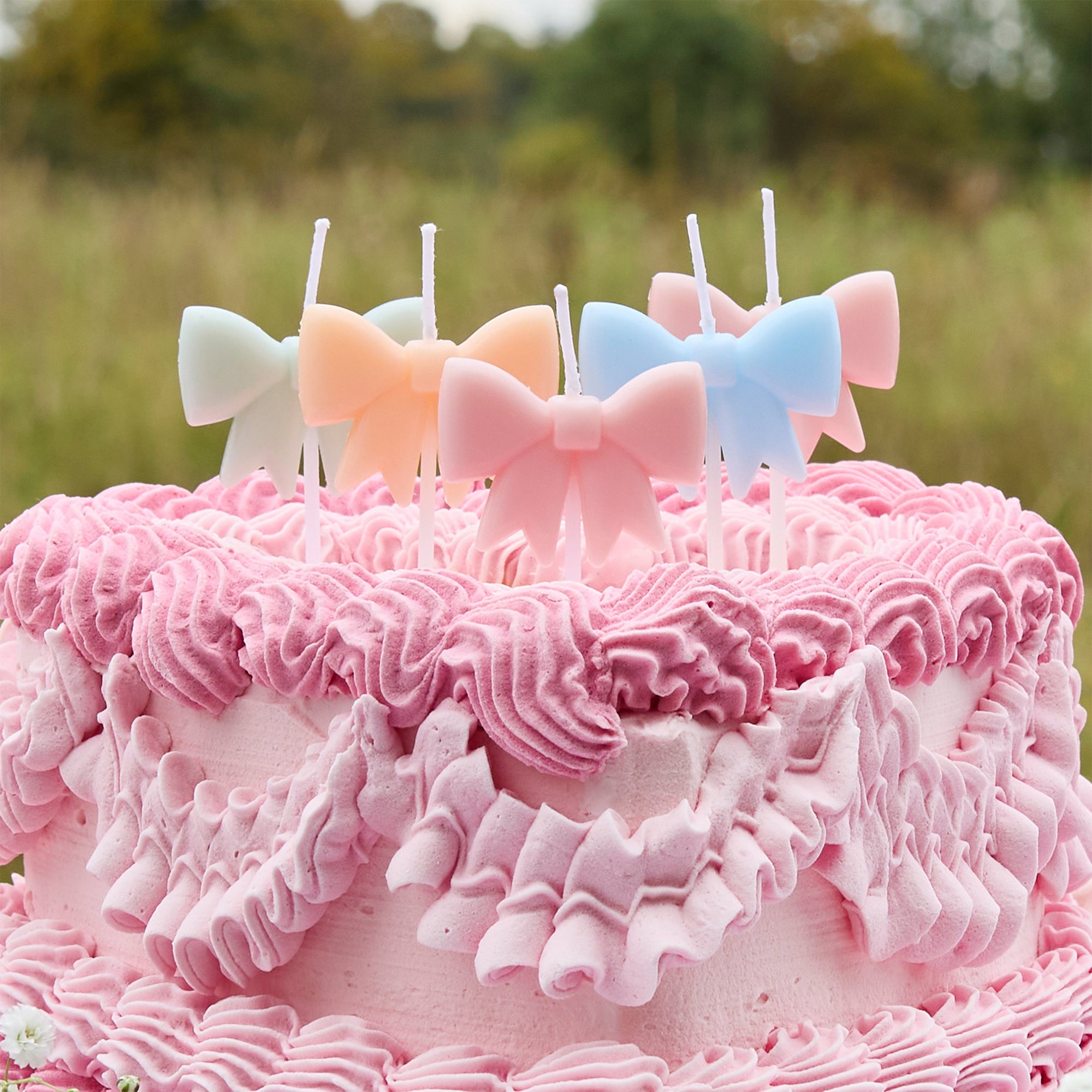 Party Candle-HBDF110 - Pastel Bow Candles-Hootyballoo