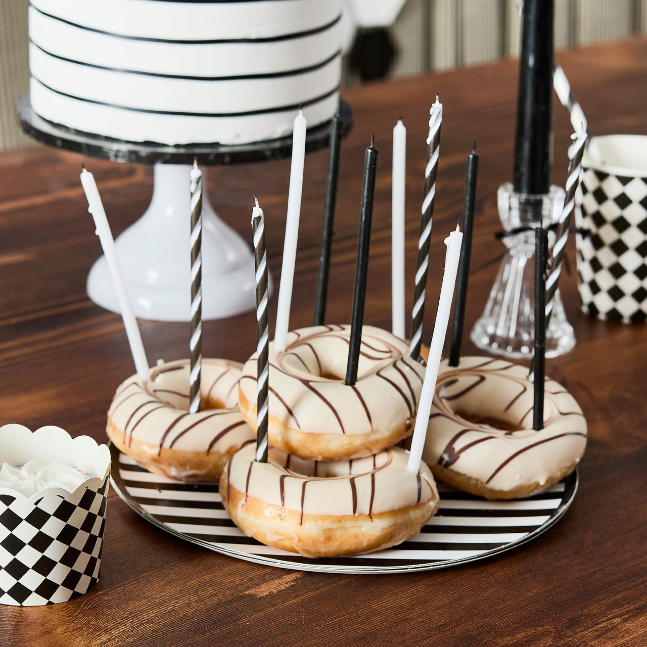 Party Candle-HBWC158 - Monochrome Tall Candles-Hootyballoo