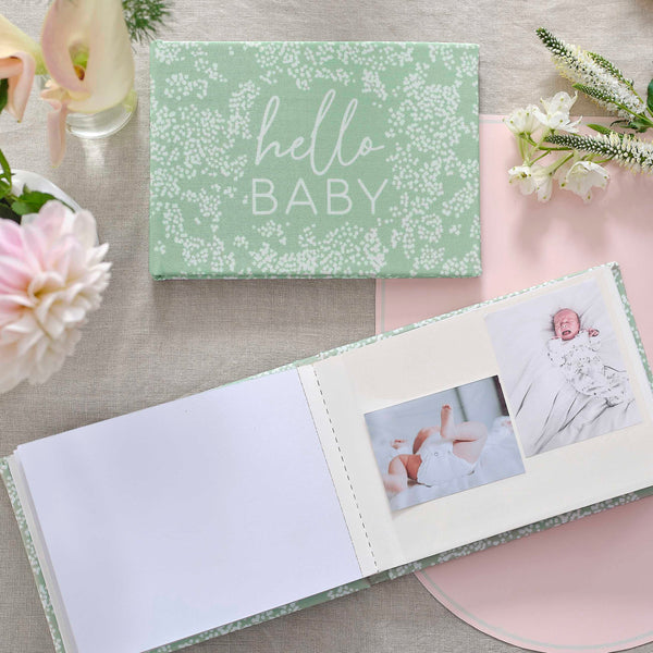 Photo Album - FLB-107 - 'Hello Baby' Fabric Baby Photo Album - Hello Baby Fabric Baby Photo Album - Whistlefish