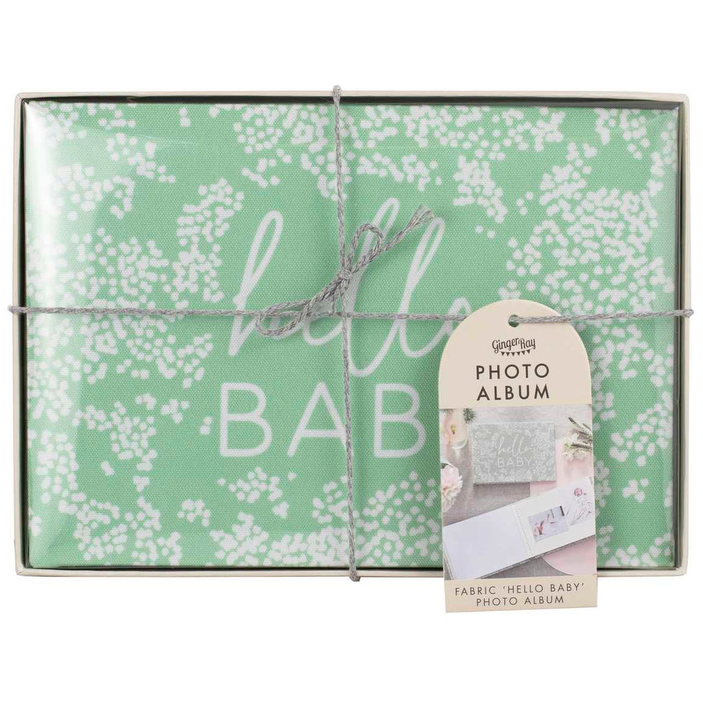 Photo Album - FLB-107 - 'Hello Baby' Fabric Baby Photo Album - Hello Baby Fabric Baby Photo Album - Whistlefish