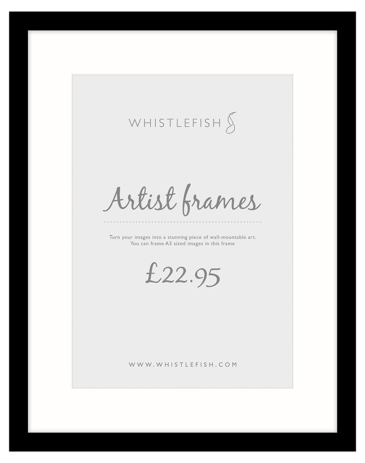 Picture Frame-AF12F - Black A3 Frame-Whistlefish