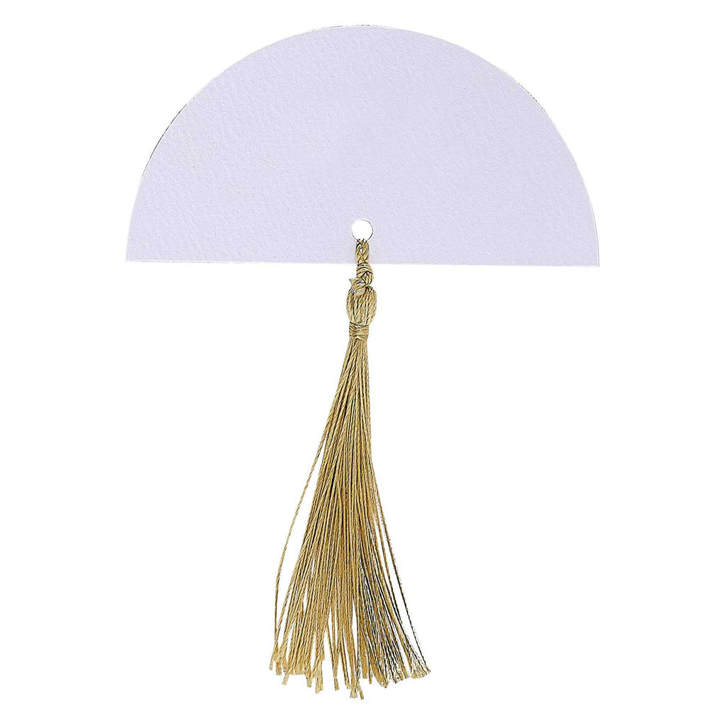 Place Cards - ML-105 - Wedding Place Cards with Gold Tassels - White Wedding Place Cards with Gold Tassels - Whistlefish