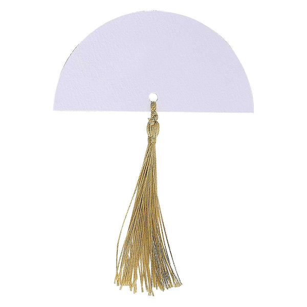 Place Cards - ML-105 - Wedding Place Cards with Gold Tassels - White Wedding Place Cards with Gold Tassels - Whistlefish