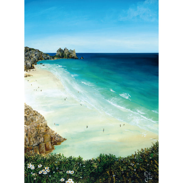 Print-GH21P - Pedn Vounder Beach Art Print-Whistlefish