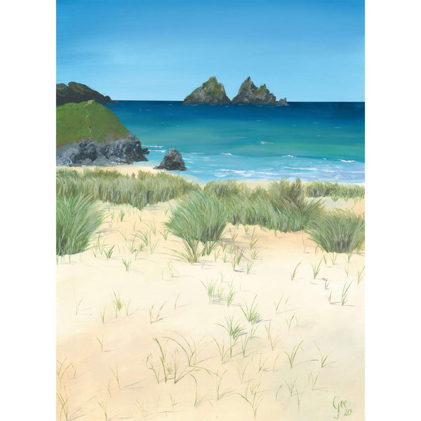 Print-GH26P - Holywell Bay Art Print-Whistlefish