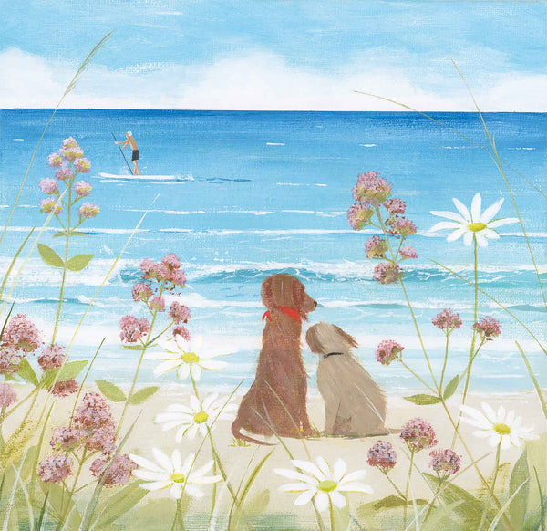 Print-HC302P - Beach Dogs Art Print-Hannah Cole