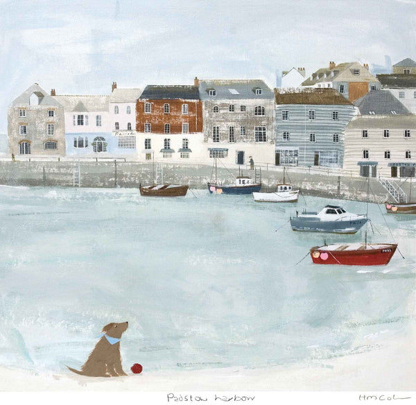 Print-HC314P - Padstow Harbour Boats Art Print-Hannah Cole